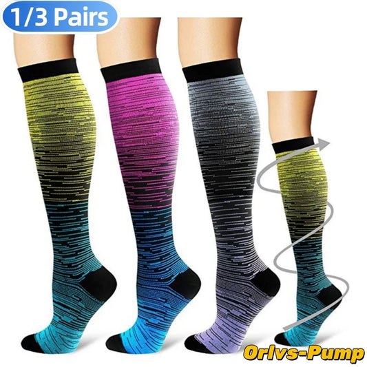 1/3 Pairs Compression Socks Men Stockings Best Medical Nursing Hiking Travel Flight Sox Running Fitness Varicose Veins Pregnancy